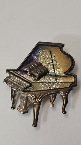 Vintage grand piano brooch - ,
