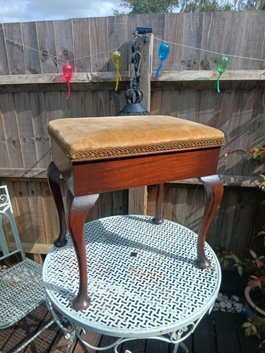 Vintage piano stool with under - piano,