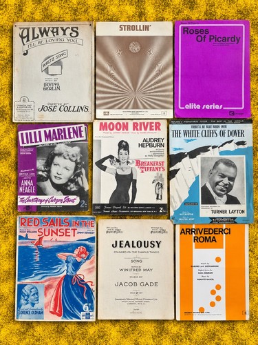 Vintage sheet music collection - vintage,