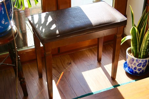 Vintage wooden organ stool - vintage,
