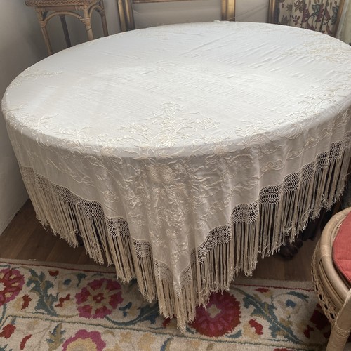 Vintage silk piano shawl - vintage,