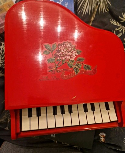 Vintage red baby grand toy - vintage,